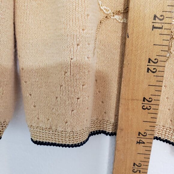Beautiful quality Embroidered Yellow / Tan Cardigan Button Front Sweater, Large - Picture 4 of 8